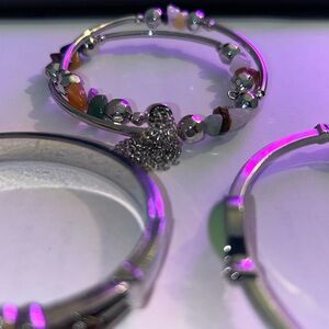 Silver and Multicolor Beaded Bracelet